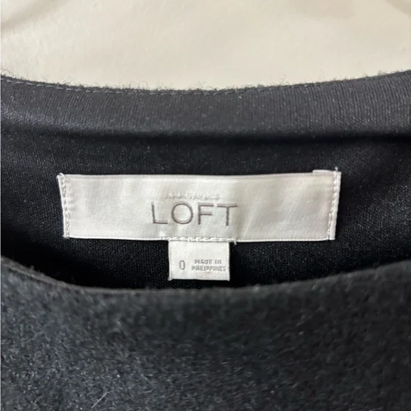 LOFT Black Sequin Wool Dress - Picture 2 of 5